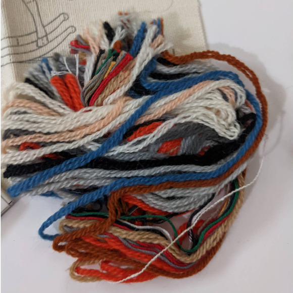 Vintage Norman Rockwell Crewel Embroidery Kit "Grandpa at the Reigns" 5" by 7" - Picture 5 of 9